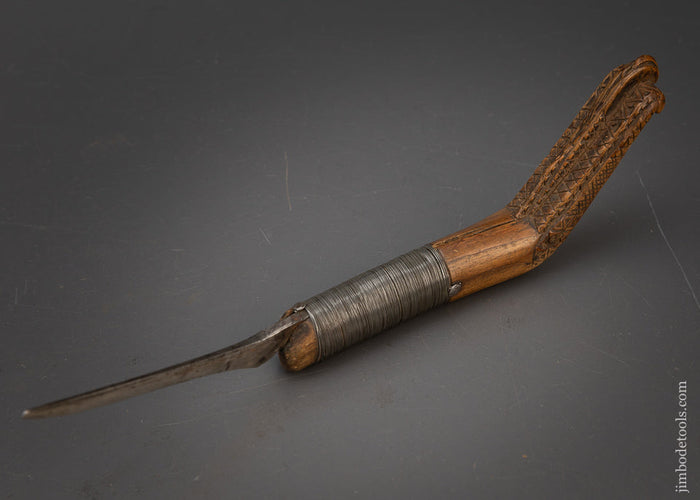 Stunning Hand Carved Antique Native American Crooked Knife - EXCELSIOR 115591