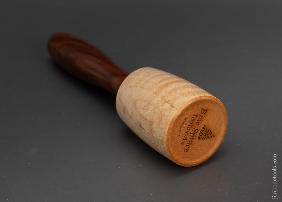 Mint BLUE SPRUCE TOOL WORKS 12 Ounce Carving Mallet in Tiger Maple & Cocobolo - 115605