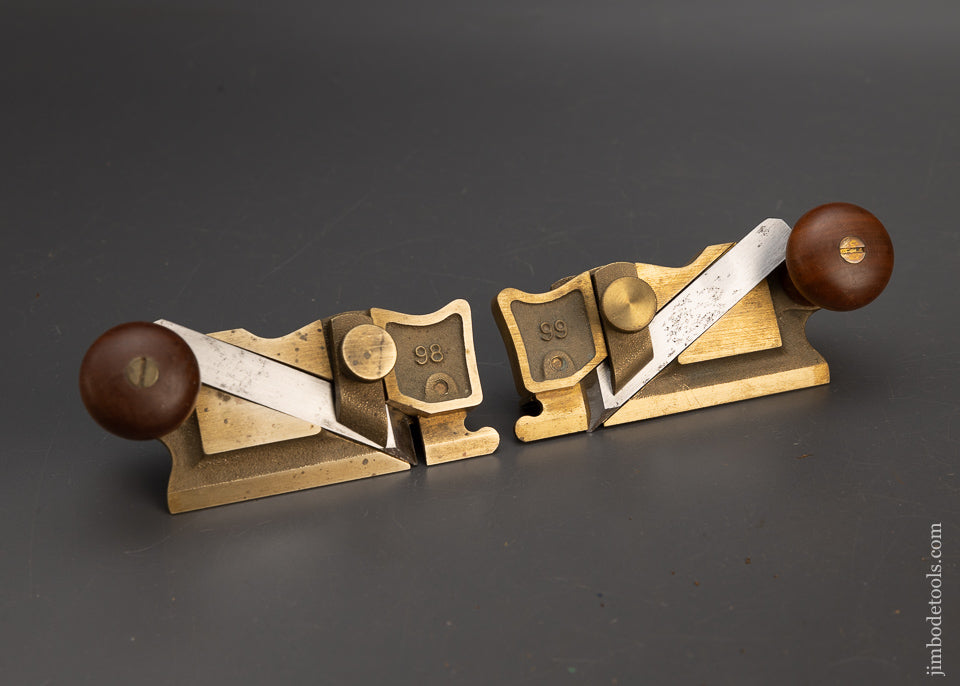 Discontinued LIE NIELSEN No. 98 & 99 BRONZE Side Rabbet Planes Near Mint - 115627