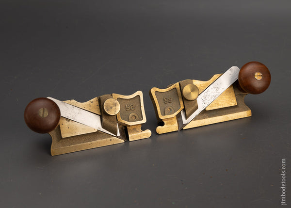 Discontinued LIE NIELSEN No. 98 & 99 BRONZE Side Rabbet Planes Near Mint - 115627