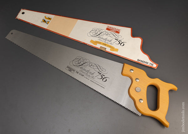 Mint in Wrapper SANDVIK No. 756 Rip Hand Saw - 115635