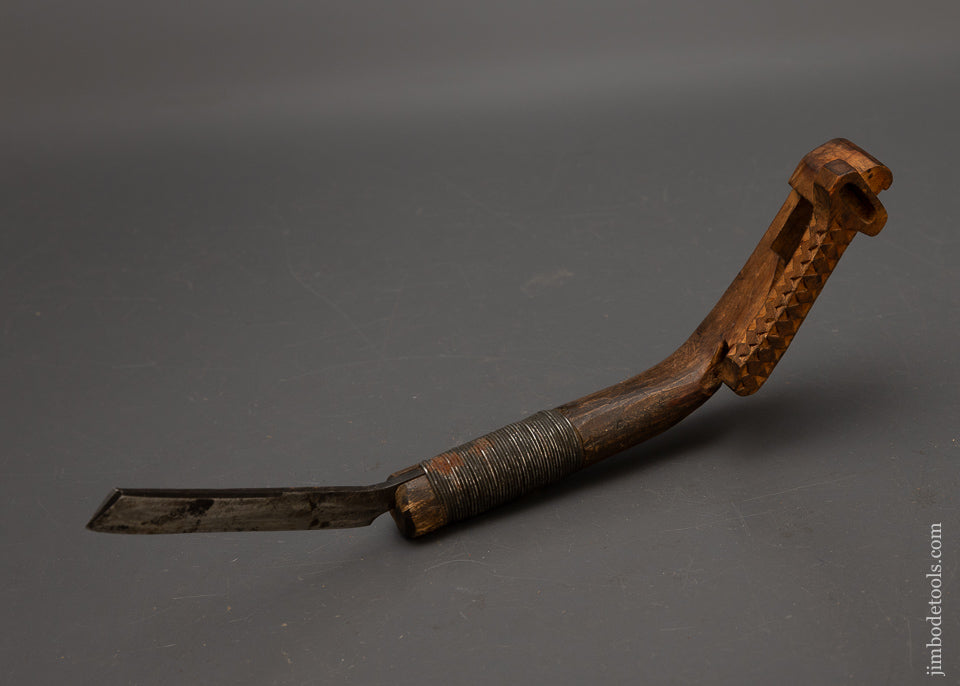 Pretty Hand Carved Native American Crooked Knife - 115659