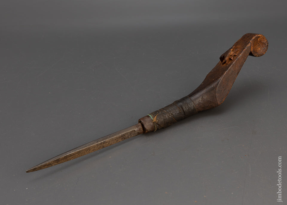 Early Carved Antique Crooked Knife - 115660