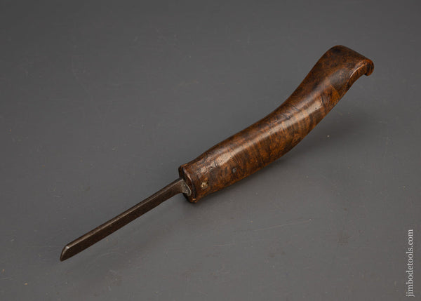 Gorgeous Burl Early Antique Crooked Knife - 115663