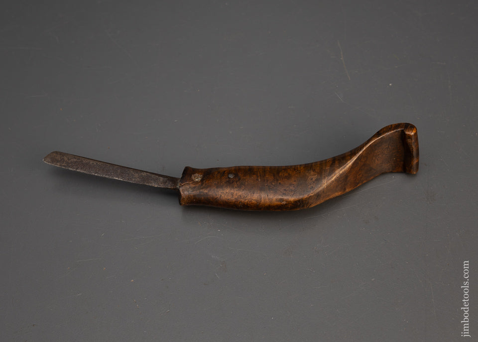 Gorgeous Burl Early Antique Crooked Knife - 115663