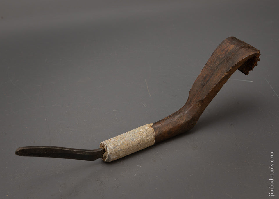 Chip Carved Fiddle Back Native American Crooked Knife with Pewter - 115665