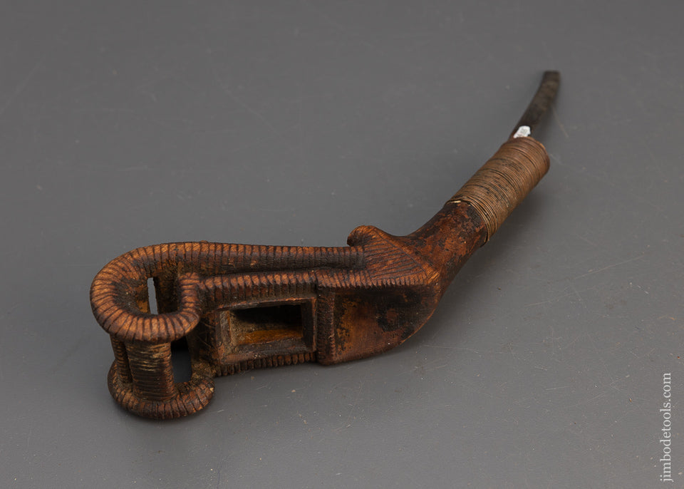 Stunning Elaborately Carved Antique Crooked Knife - 115666