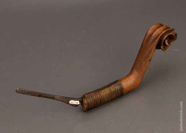 Beautiful Scroll Carved Native American Crooked Knife - 115671
