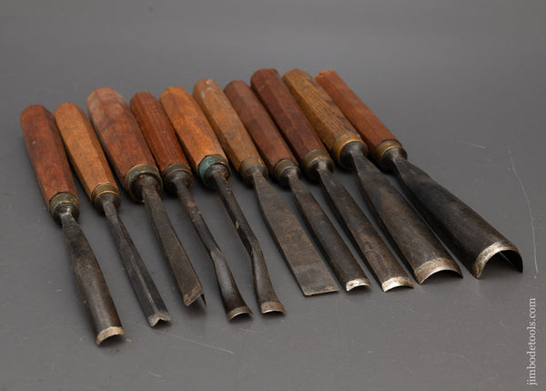 Set of 10 Large Size Carving Chisels Gouges EDROI GERMANY - 115691 ...