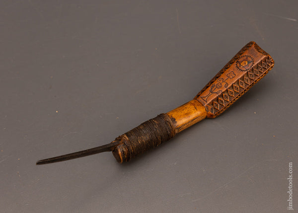 Gorgeous Vintage Hand Carved & DATED 1894 Native American Crooked Knife - 115705