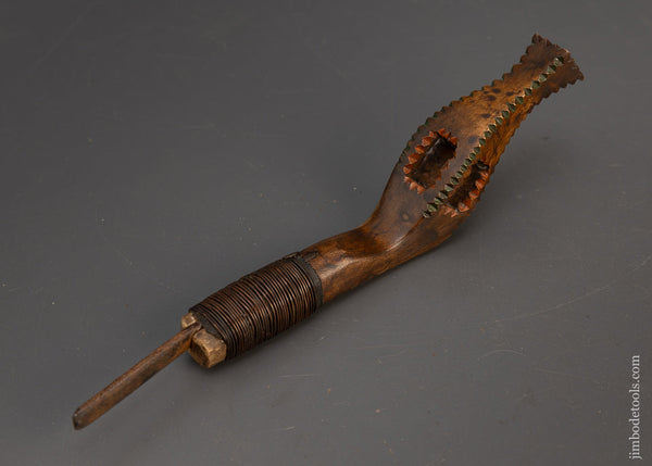 Stunning Chip Carved Antique Crooked Knife - 115710