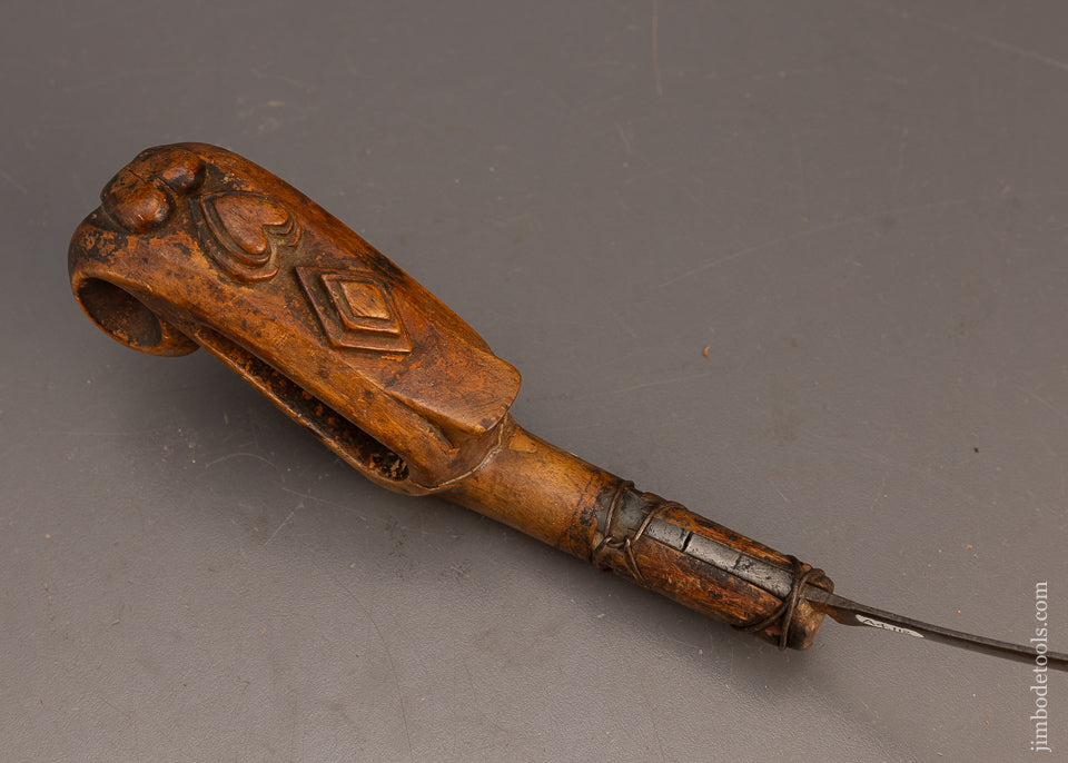 Wild Hand Carved Antique Native American Crooked Knife - 115713