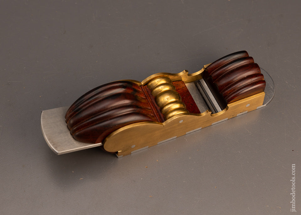 Gorgeous Sculpted Gunmetal Miter Plane Dovetailed with Rosewood Infill by WAYNE ANDERSON - 115738