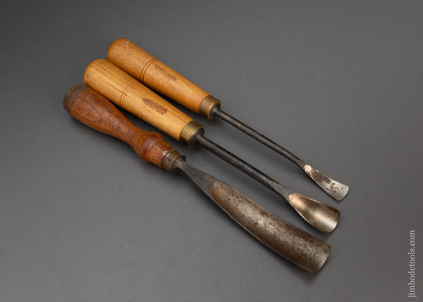 5/8, 7/8 & 1 1/6 Inch Carving Gouges EDROI GERMANY - 115744