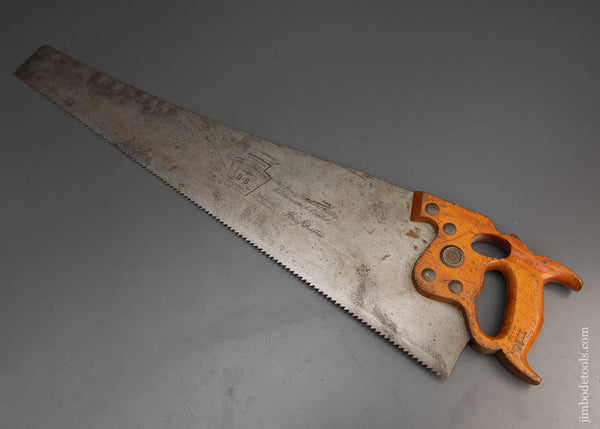 Fine Straight & Sharp DISSTON No. D-8 Thumb Hole Rip Hand Saw - 115746