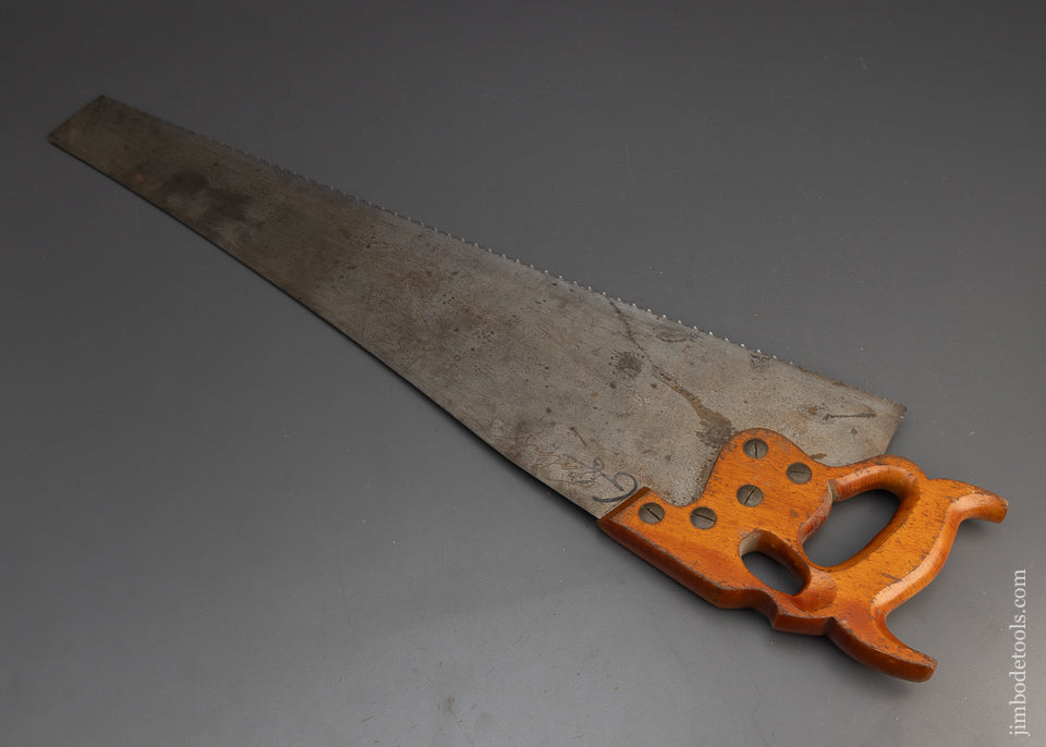 Fine Straight & Sharp DISSTON No. D-8 Thumb Hole Rip Hand Saw - 115746