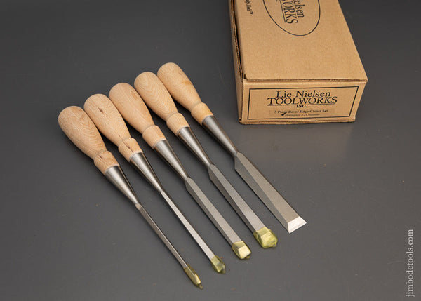 Mint in Box LIE NIELSEN 5 Piece Bevel Edge Chisel Set in Box - 115748