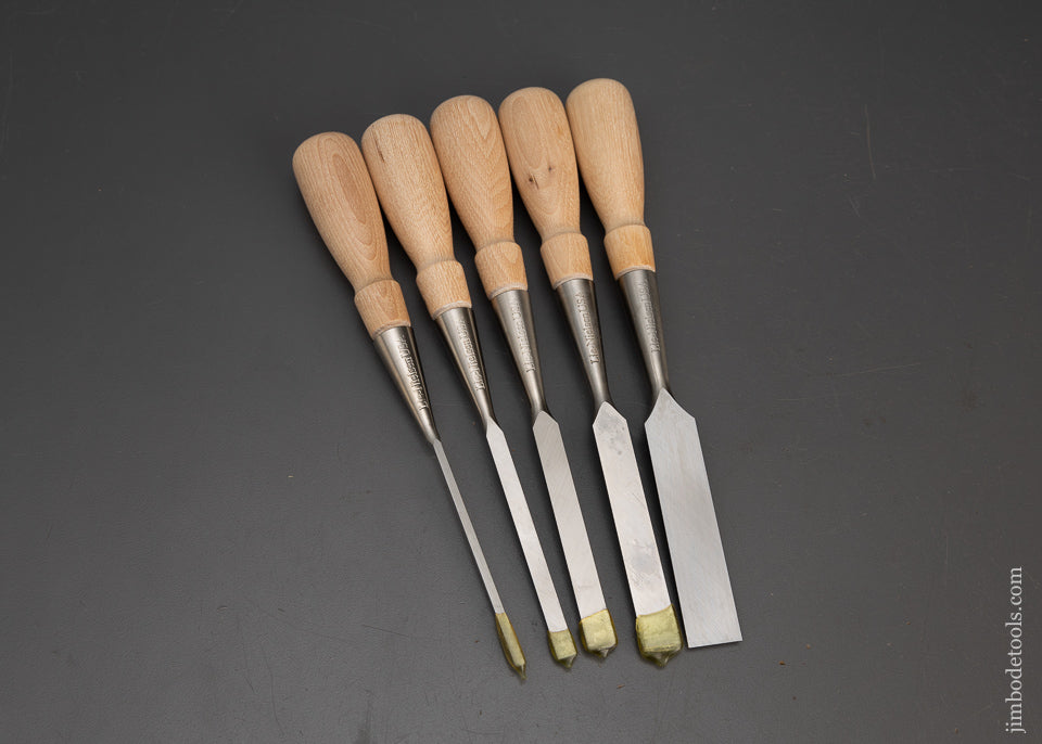 Mint in Box LIE NIELSEN 5 Piece Bevel Edge Chisel Set in Box - 115748