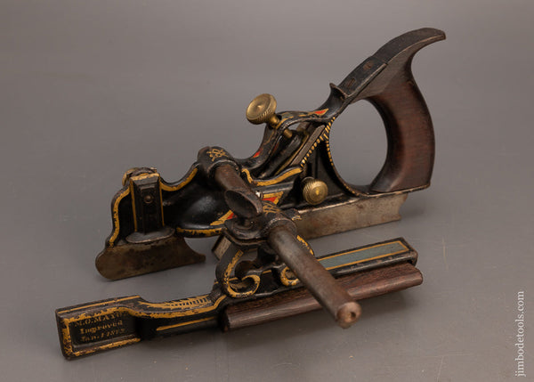 Stunning MAYO’S IMPROVED PHILLIPS PATENT Plow Plane in Full Paint - 115762