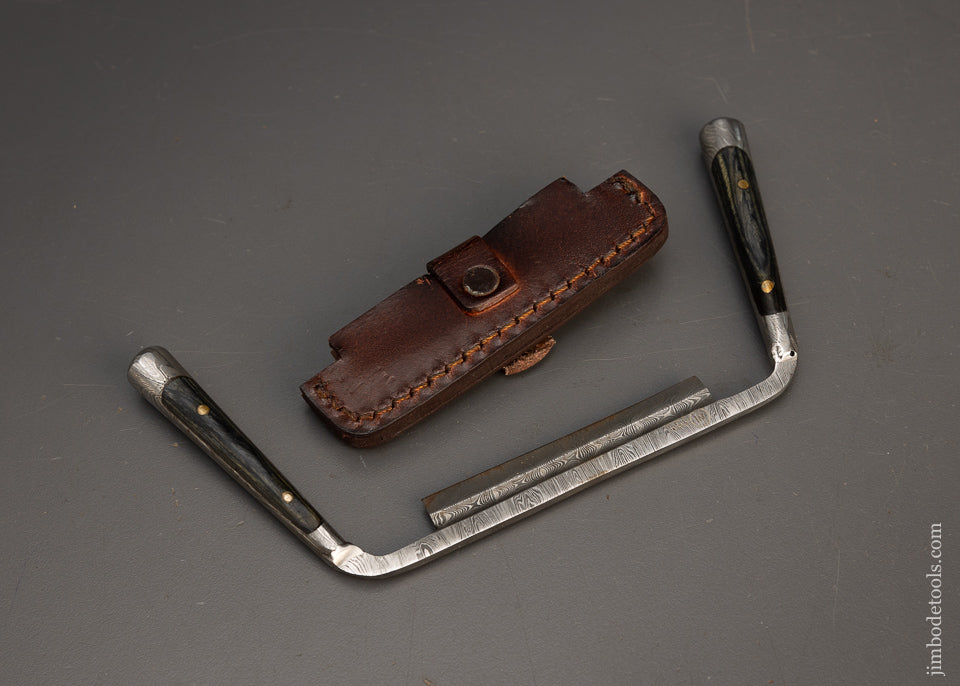 Adorable 3 Inch Perfect Handle Style Draw Knife Damascus Steel with Sheath - 115782