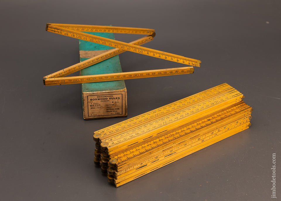 Full Box 1 Dozen Boxwood Folding Rules No. 703 Four Fold One Meter - 115801