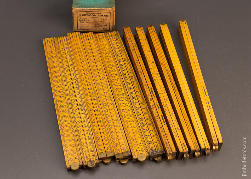 Full Box 1 Dozen Boxwood Folding Rules No. 703 Four Fold One Meter - 115801