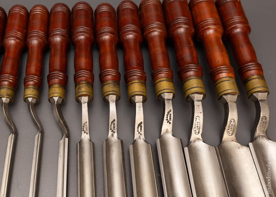 Drop Dead Gorgeous Unused Set of 29 Pattern Maker’s Paring Chisels & Gouges D.R. BARTON - 115811