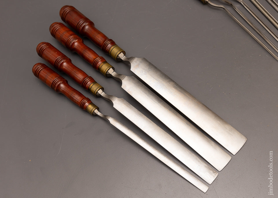 Drop Dead Gorgeous Unused Set of 29 Pattern Maker’s Paring Chisels & Gouges D.R. BARTON - 115811
