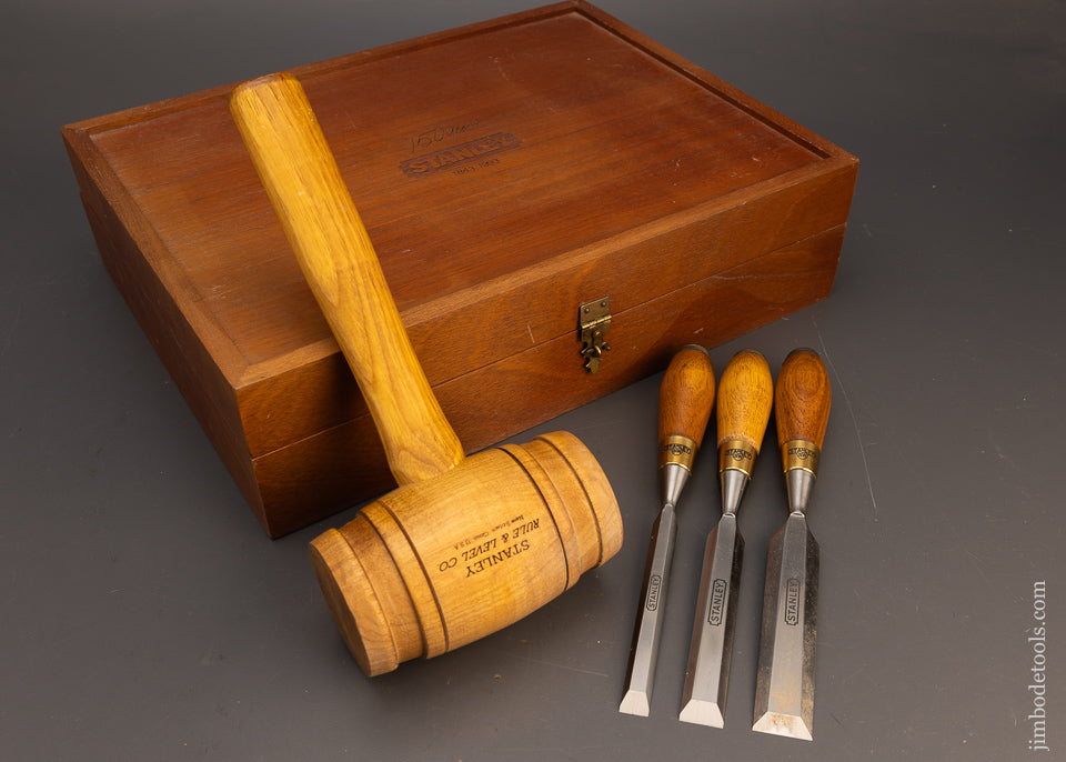 Mint Sweetheart STANLEY 150th Anniversary EVERLASTING Chisel Set with Mallet in Presentation Box - 115827