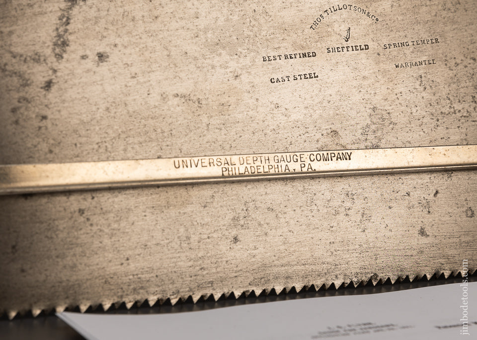 Rare FLYNN PATENT Hand Saw Depth Gauge UNIVERSAL DEPTH GAUGE CO. PHILADA, PA - 115848