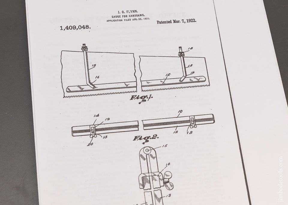 Rare FLYNN PATENT Hand Saw Depth Gauge UNIVERSAL DEPTH GAUGE CO. PHILADA, PA - 115848
