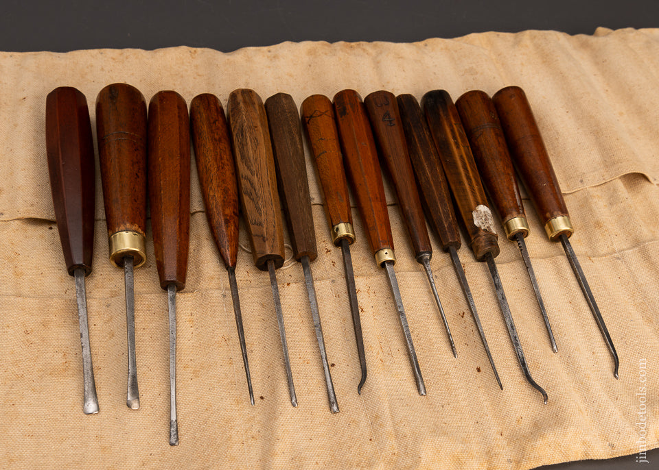 Fine Roll of 13 C. MAIER Carving Tools Chisels Gouges - 115849