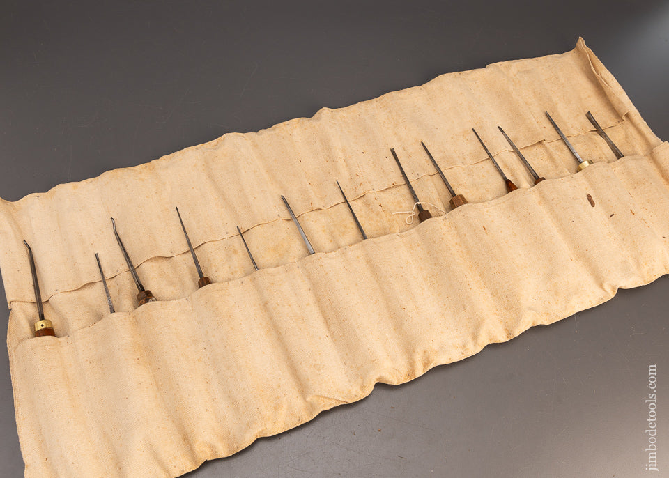 Fine Roll of 13 C. MAIER Carving Tools Chisels Gouges - 115849