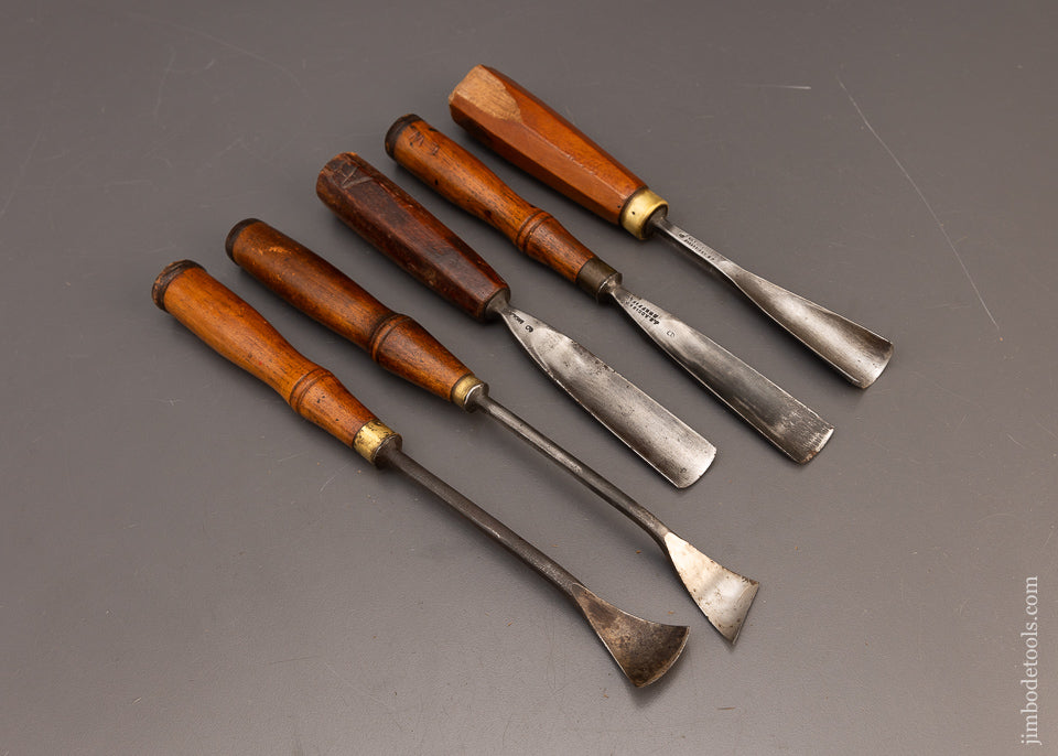 5 Fat ADDIS Carving Chisels Gouges - 115855