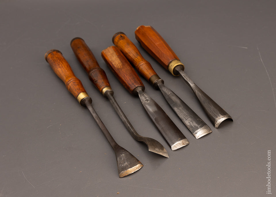 5 Fat ADDIS Carving Chisels Gouges - 115855