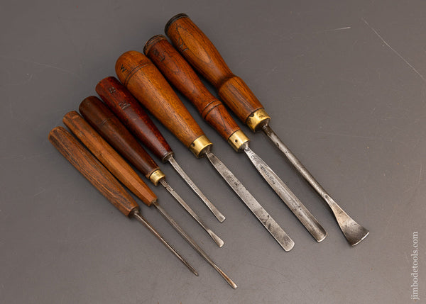 Set of 7 HERRING BROS. Carving Tools Chisels Gouges - 115870