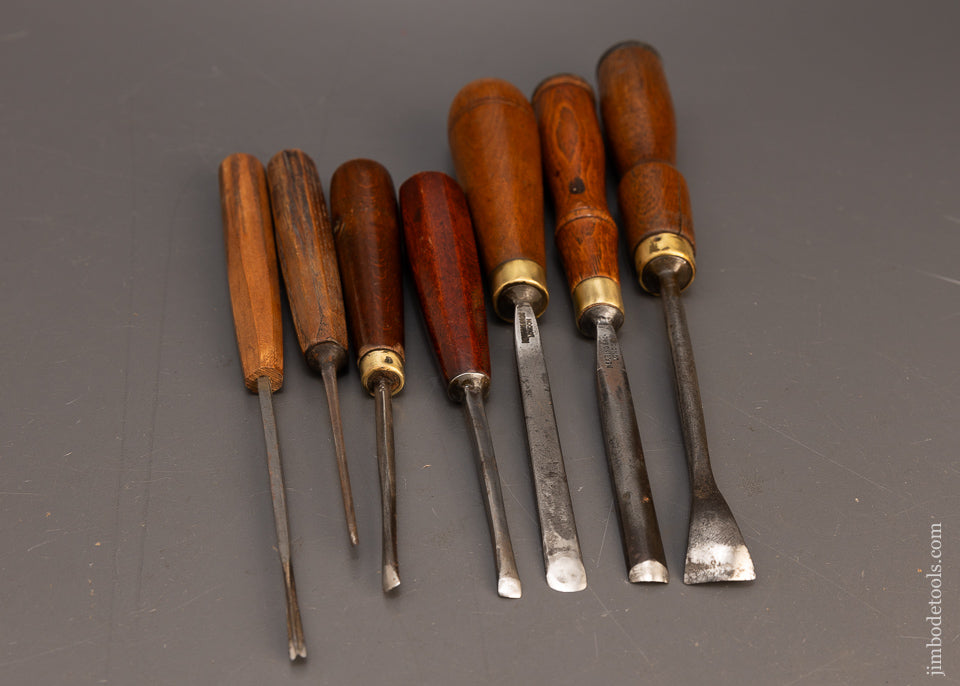 Set of 7 HERRING BROS. Carving Tools Chisels Gouges - 115870