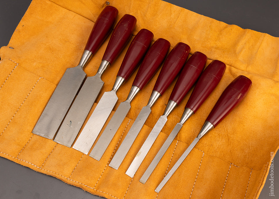 Gorgeous New Old Stock Set of 8 SPEAR & JACKSON Bevel Edge Bench Chisels - 115880