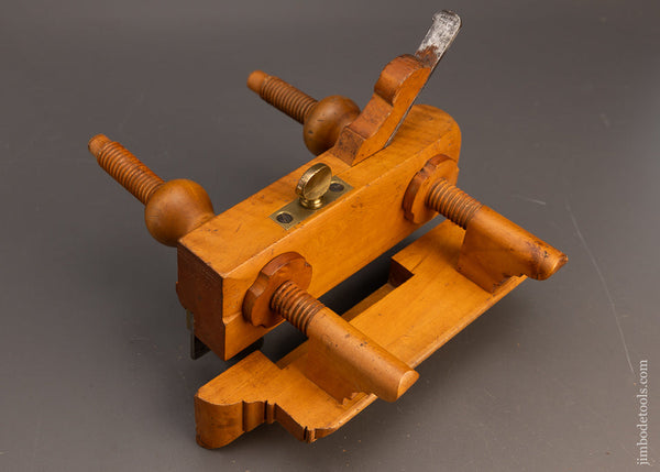 Fine Solid Boxwood Screw Arm Plow Plane POND MALCOLM & WELLES NEW HAVEN 2 STARS ** 1846-53 - 115893