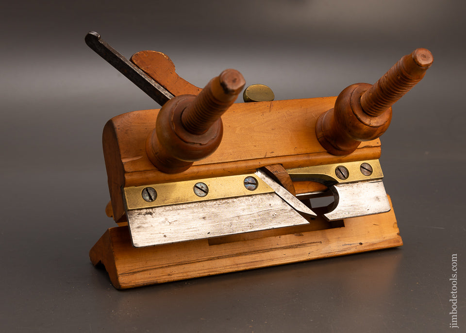 Fine Solid Boxwood Screw Arm Plow Plane POND MALCOLM & WELLES NEW HAVEN 2 STARS ** 1846-53 - 115893