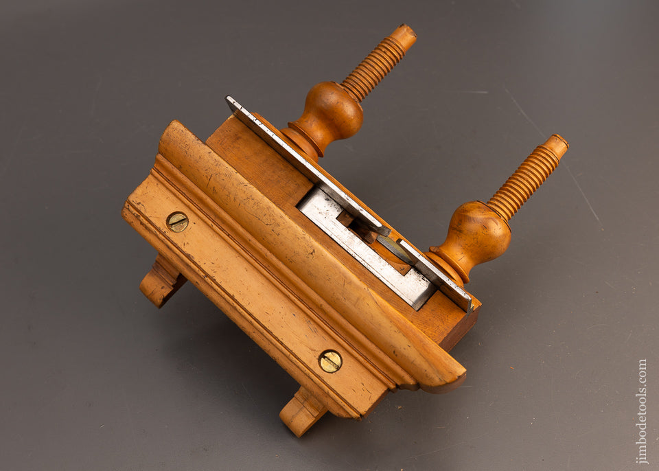 Fine Solid Boxwood Screw Arm Plow Plane POND MALCOLM & WELLES NEW HAVEN 2 STARS ** 1846-53 - 115893