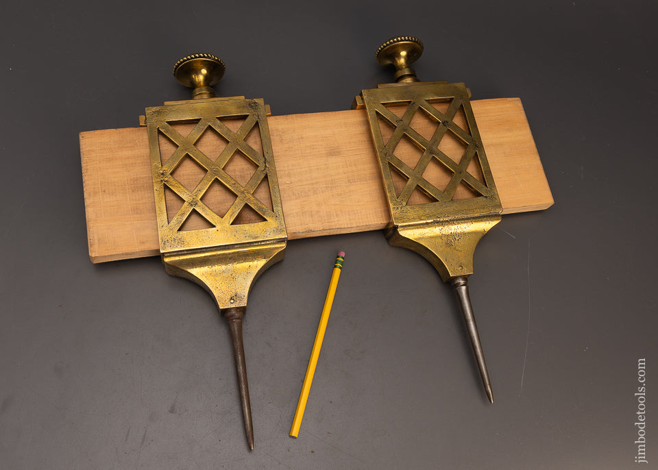 Massive Colossal 15 Pound Brass Trammel Points 16 1/4 Inches Long! - 115896