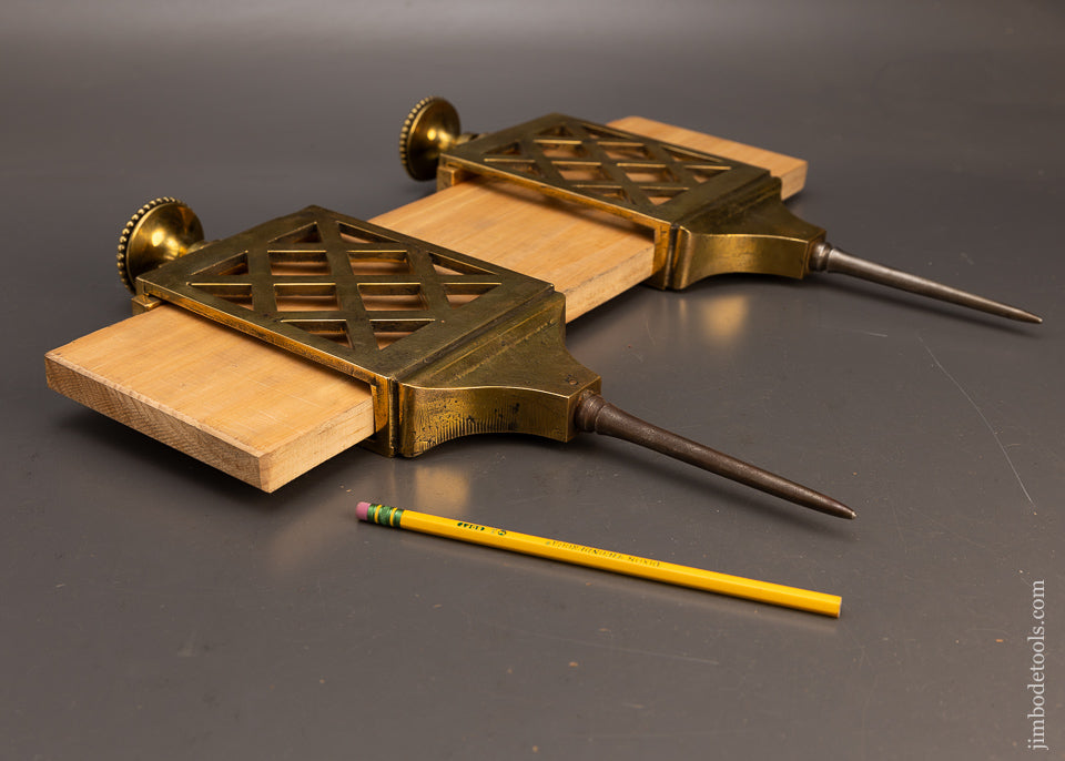 Massive Colossal 15 Pound Brass Trammel Points 16 1/4 Inches Long! - 115896