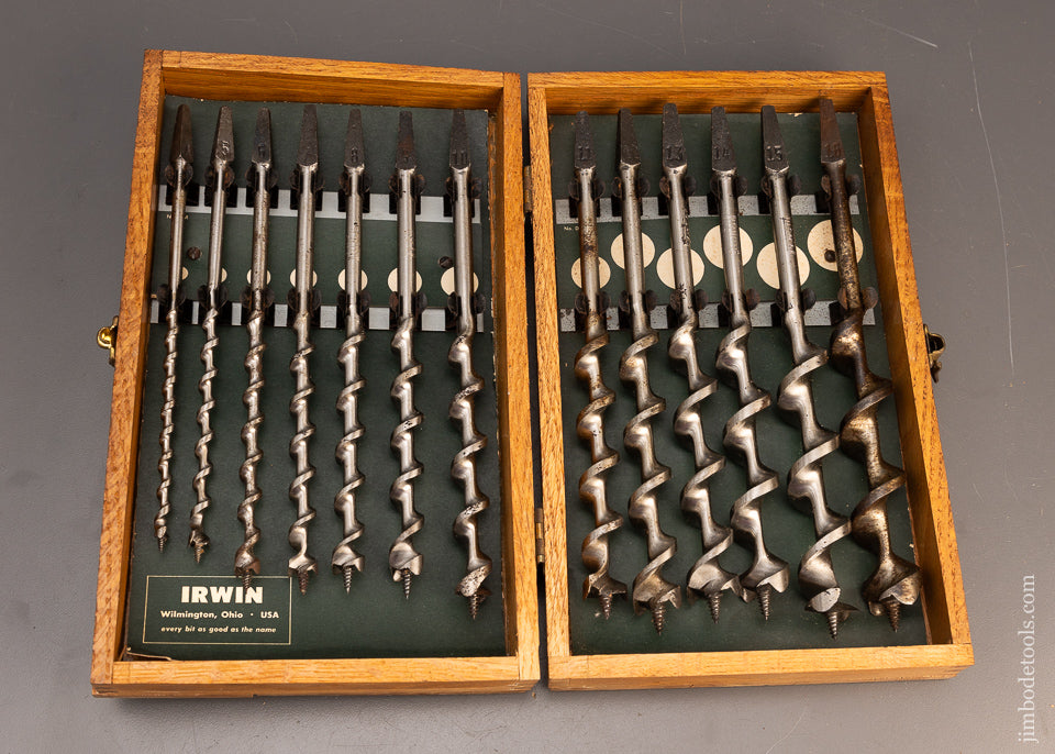 Complete Set of 13 IRWIN Auger Bits DEAD MINT in Original Box - 115898