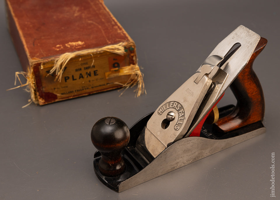 MILLERS FALLS No. 9 Smooth Plane Near Mint in Box - 115900