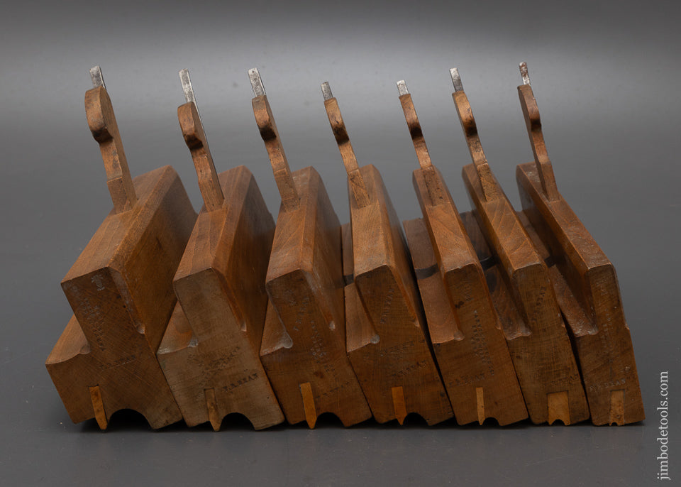 Fine Matched Graduated Set of 7 Side Bead Moulding Planes by VARVILL & SONS - 115903