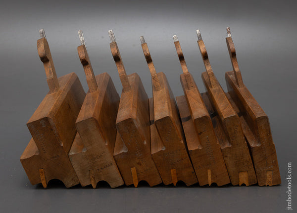 Fine Matched Graduated Set of 7 Side Bead Moulding Planes by VARVILL & SONS - 115903
