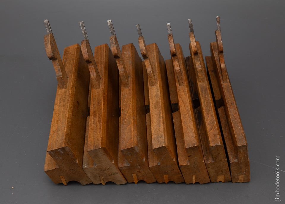 Fine Matched Graduated Set of 7 Side Bead Moulding Planes by VARVILL & SONS - 115903