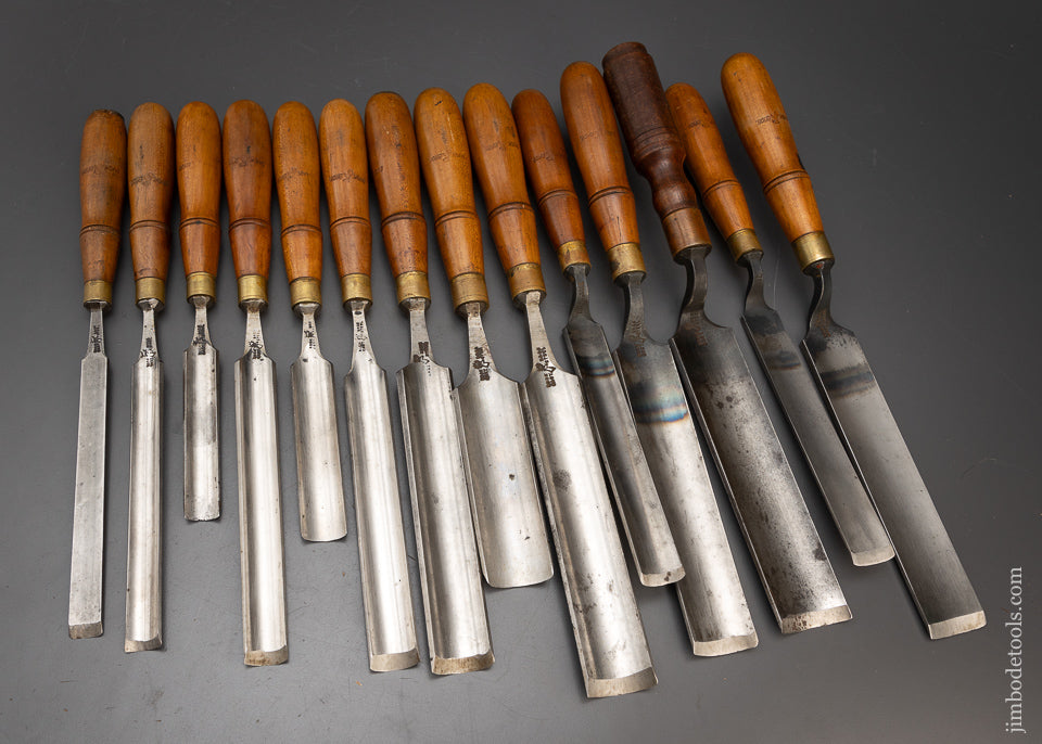 Fabulous Set of 14 Pattern Maker’s Gouges by BUCK BROS. Large Size - 115933