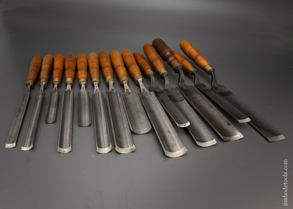 Fabulous Set of 14 Pattern Maker’s Gouges by BUCK BROS. Large Size - 115933